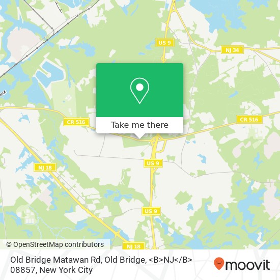 Old Bridge Matawan Rd, Old Bridge, <B>NJ< / B> 08857 map