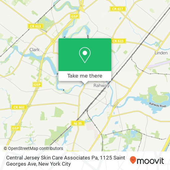 Mapa de Central Jersey Skin Care Associates Pa, 1125 Saint Georges Ave