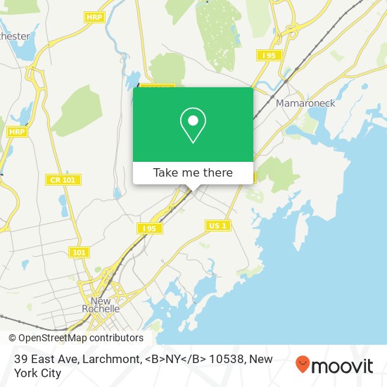 Mapa de 39 East Ave, Larchmont, <B>NY< / B> 10538