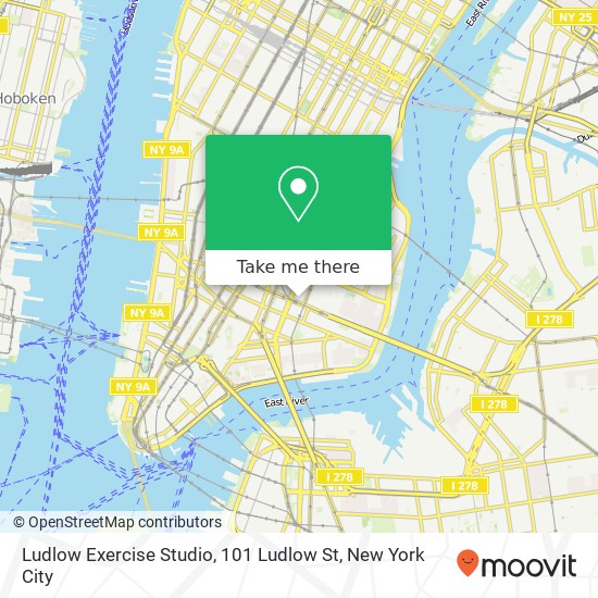 Ludlow Exercise Studio, 101 Ludlow St map