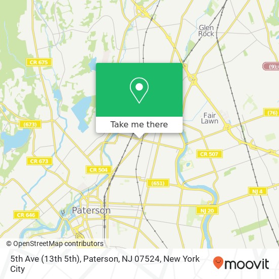 Mapa de 5th Ave (13th 5th), Paterson, NJ 07524