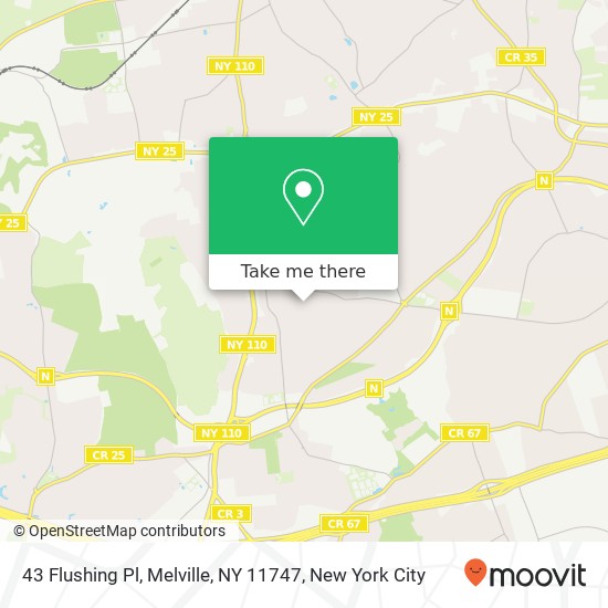 Mapa de 43 Flushing Pl, Melville, NY 11747