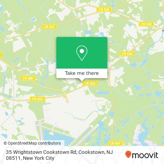 Mapa de 35 Wrightstown Cookstown Rd, Cookstown, NJ 08511
