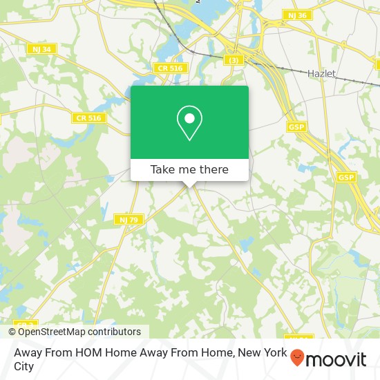 Mapa de Away From HOM Home Away From Home, 1182 State Route 34