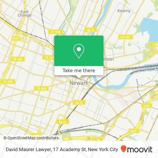 Mapa de David Maurer Lawyer, 17 Academy St