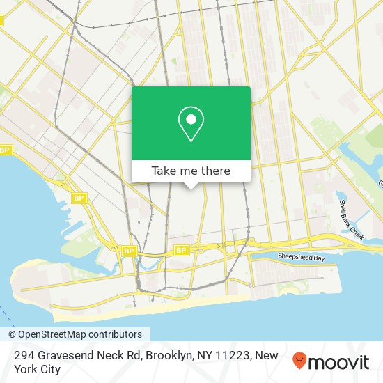 Mapa de 294 Gravesend Neck Rd, Brooklyn, NY 11223