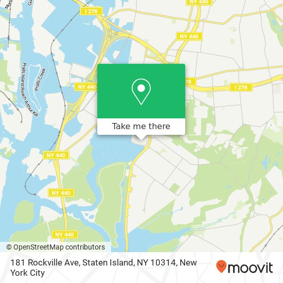 Mapa de 181 Rockville Ave, Staten Island, NY 10314