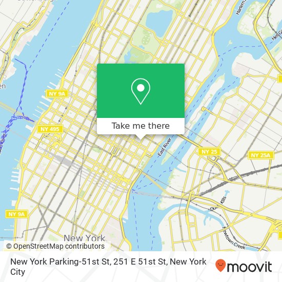 New York Parking-51st St, 251 E 51st St map