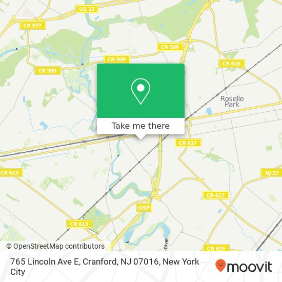 765 Lincoln Ave E, Cranford, NJ 07016 map