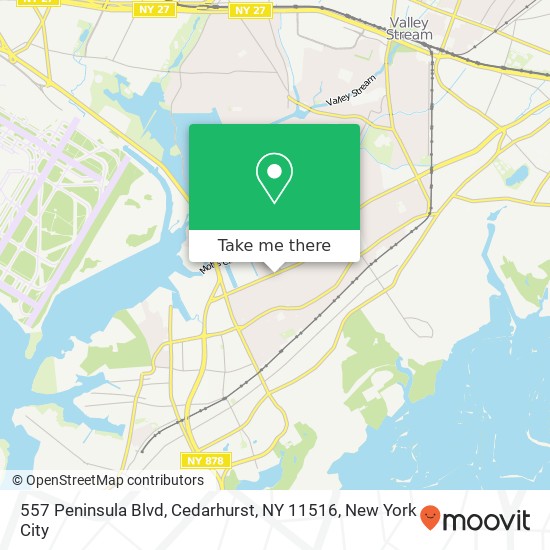 Mapa de 557 Peninsula Blvd, Cedarhurst, NY 11516