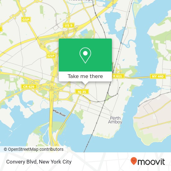Mapa de Convery Blvd, Perth Amboy, NJ 08861