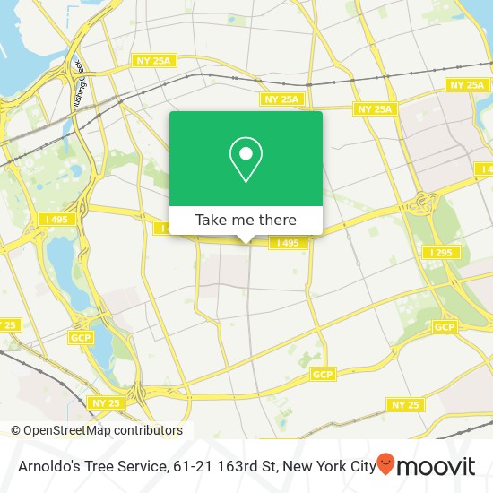 Mapa de Arnoldo's Tree Service, 61-21 163rd St