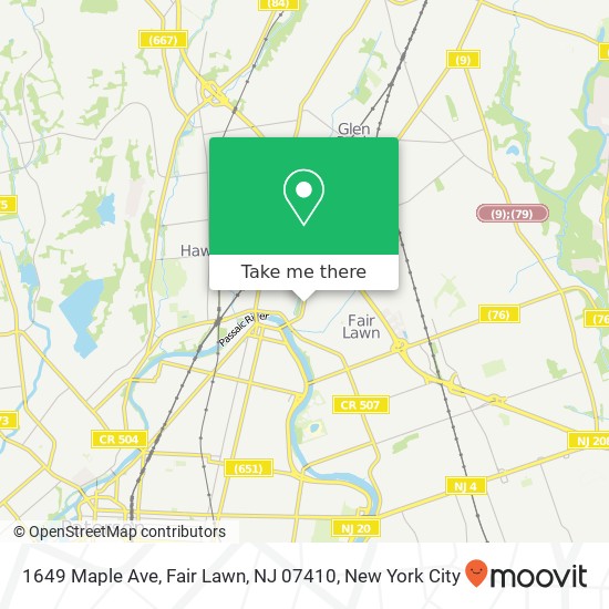 Mapa de 1649 Maple Ave, Fair Lawn, NJ 07410