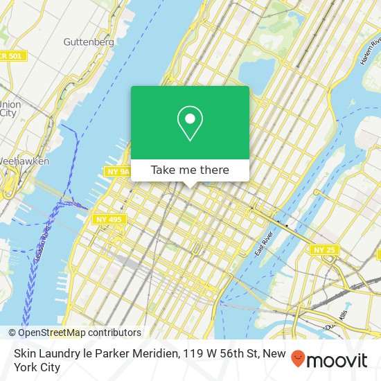 Mapa de Skin Laundry le Parker Meridien, 119 W 56th St