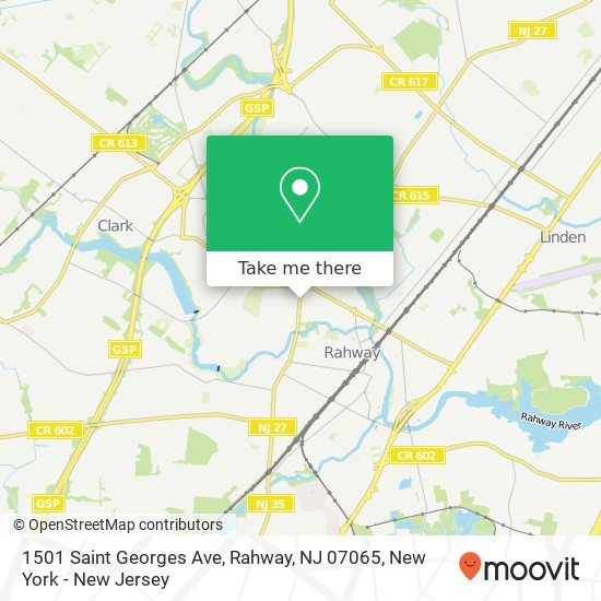 Mapa de 1501 Saint Georges Ave, Rahway, NJ 07065