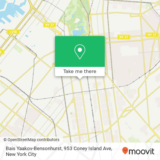 Mapa de Bais Yaakov-Bensonhurst, 953 Coney Island Ave
