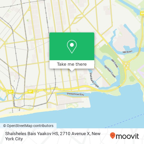Shalsheles Bais Yaakov HS, 2710 Avenue X map