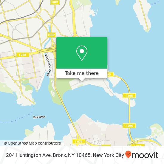 Mapa de 204 Huntington Ave, Bronx, NY 10465