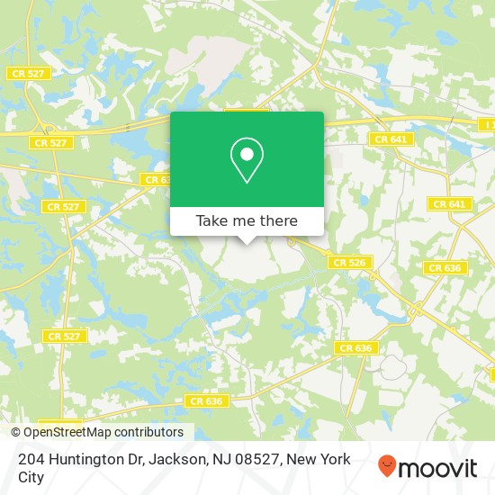 Mapa de 204 Huntington Dr, Jackson, NJ 08527