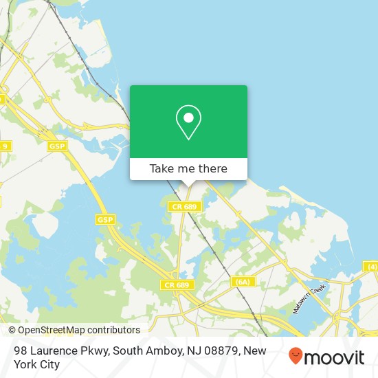 Mapa de 98 Laurence Pkwy, South Amboy, NJ 08879