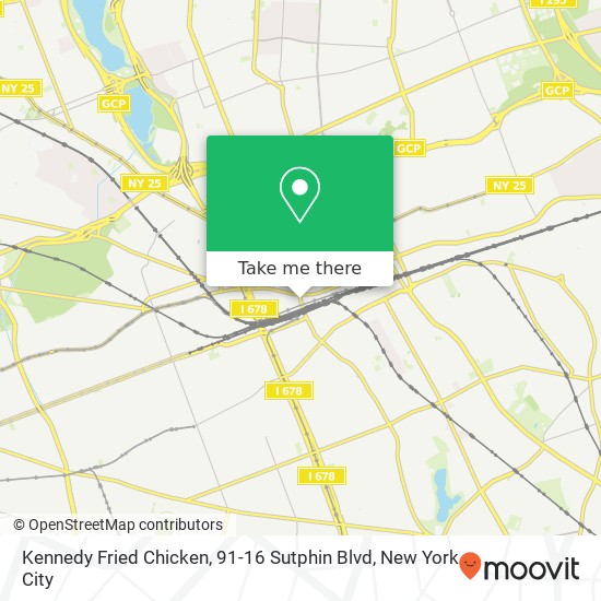 Mapa de Kennedy Fried Chicken, 91-16 Sutphin Blvd