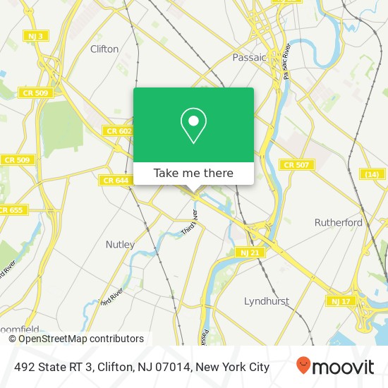 492 State RT 3, Clifton, NJ 07014 map