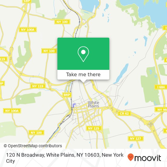 Mapa de 120 N Broadway, White Plains, NY 10603