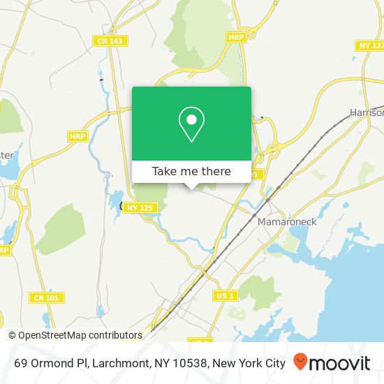 Mapa de 69 Ormond Pl, Larchmont, NY 10538