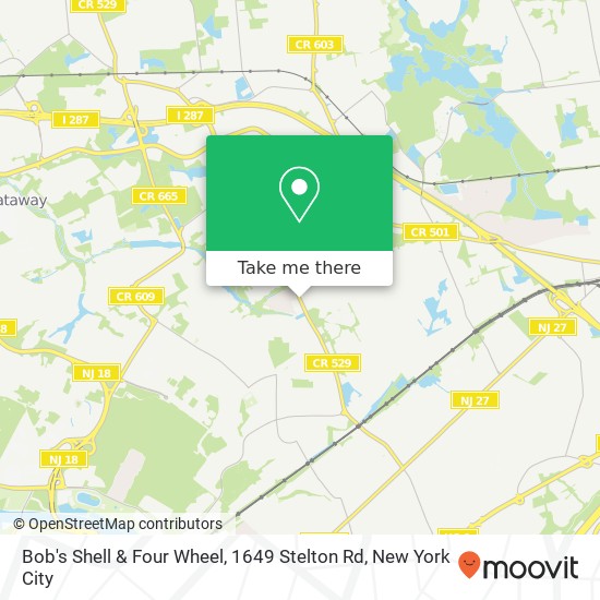 Mapa de Bob's Shell & Four Wheel, 1649 Stelton Rd