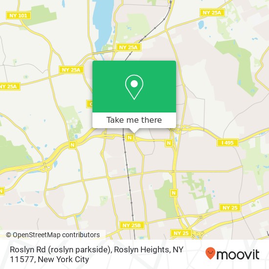 Mapa de Roslyn Rd (roslyn parkside), Roslyn Heights, NY 11577