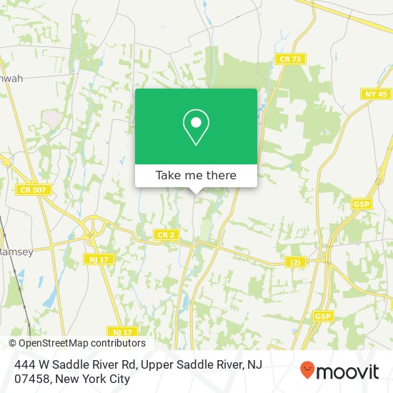 Mapa de 444 W Saddle River Rd, Upper Saddle River, NJ 07458