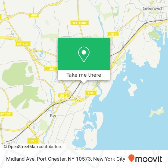 Mapa de Midland Ave, Port Chester, NY 10573