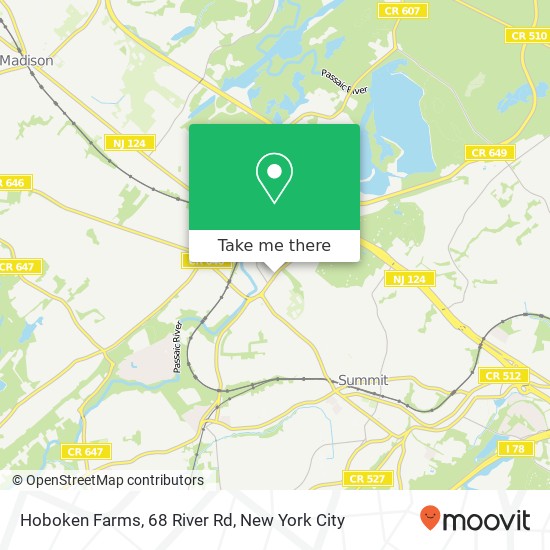 Mapa de Hoboken Farms, 68 River Rd