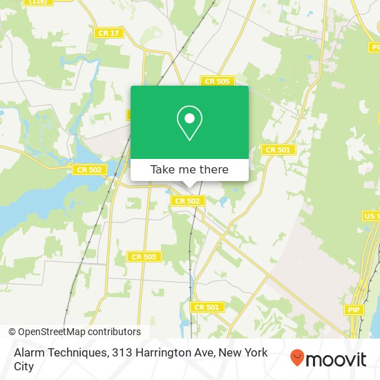 Mapa de Alarm Techniques, 313 Harrington Ave