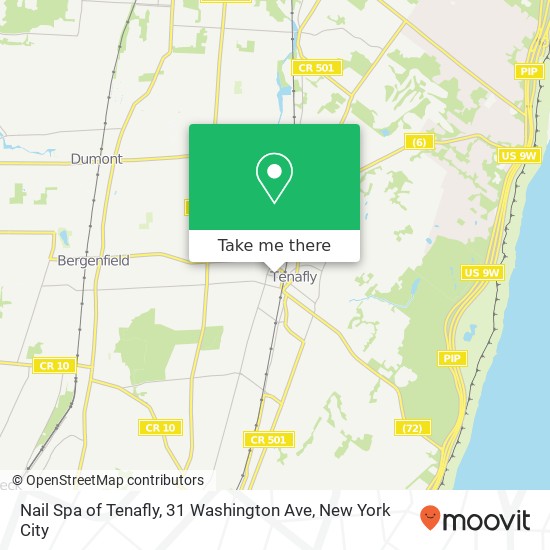 Nail Spa of Tenafly, 31 Washington Ave map