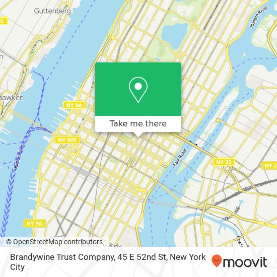 Brandywine Trust Company, 45 E 52nd St map