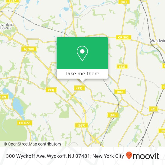 Mapa de 300 Wyckoff Ave, Wyckoff, NJ 07481