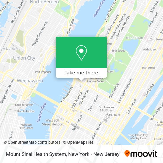 Mapa de Mount Sinai Health System
