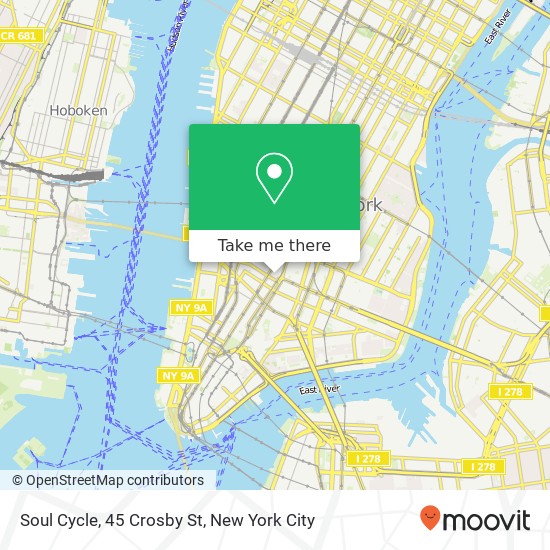 Soul Cycle, 45 Crosby St map