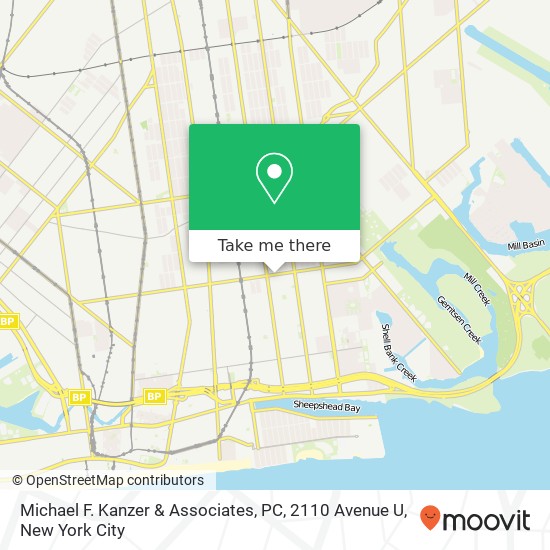 Mapa de Michael F. Kanzer & Associates, PC, 2110 Avenue U