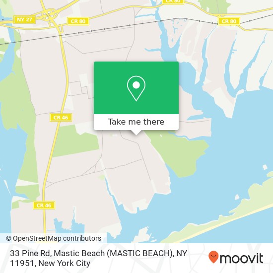 33 Pine Rd, Mastic Beach (MASTIC BEACH), NY 11951 map