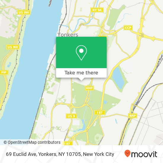 Mapa de 69 Euclid Ave, Yonkers, NY 10705