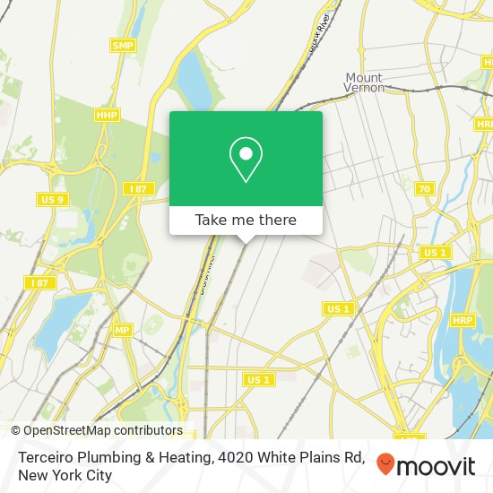 Mapa de Terceiro Plumbing & Heating, 4020 White Plains Rd
