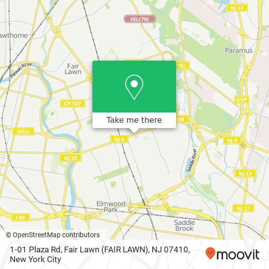 1-01 Plaza Rd, Fair Lawn (FAIR LAWN), NJ 07410 map