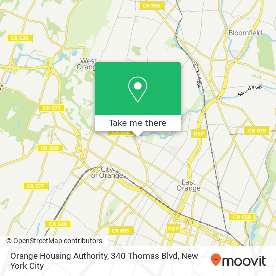 Mapa de Orange Housing Authority, 340 Thomas Blvd