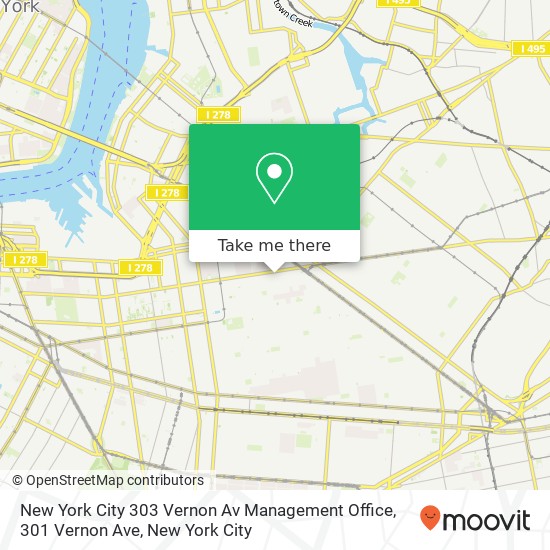 Mapa de New York City 303 Vernon Av Management Office, 301 Vernon Ave