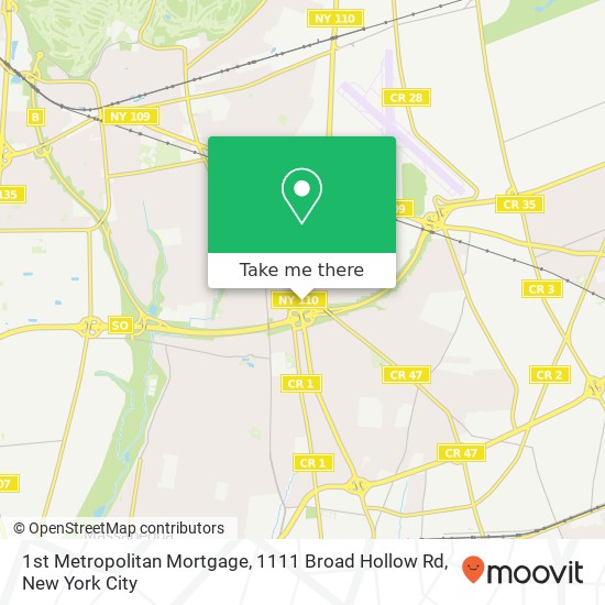 1st Metropolitan Mortgage, 1111 Broad Hollow Rd map
