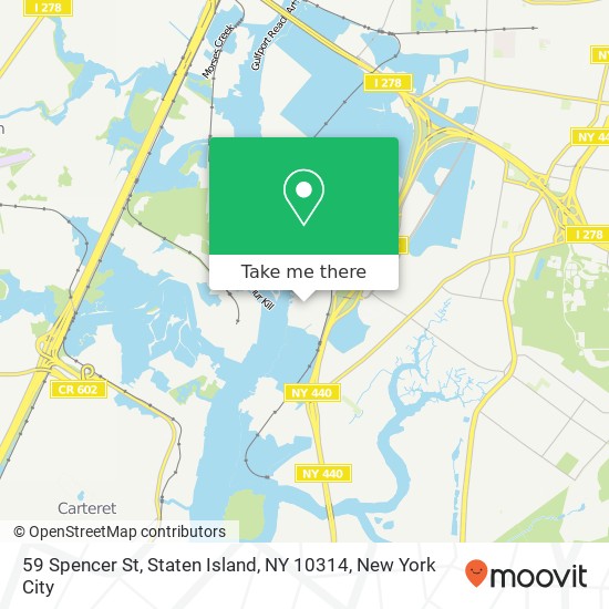 Mapa de 59 Spencer St, Staten Island, NY 10314