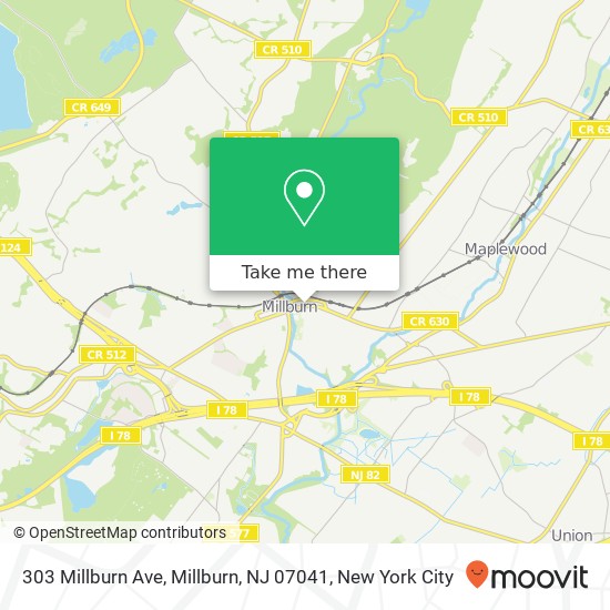 303 Millburn Ave, Millburn, NJ 07041 map