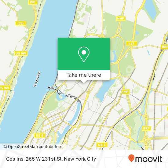 Cos Ins, 265 W 231st St map